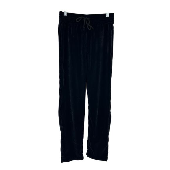 Mother Womens Velvet Straight Leg Pants Size S Black Pull On Elastic Waist - Picture 1 of 11